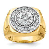 14k Two-Tone 1 7/8 ct Lab Grown Dia VS/SI+ G+ Comp Men's Cluster Ring-B59377
