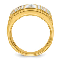 14k w/ White Rhodium 3 3/4 ct Lab Grown Dia VS/SI+ G+ 4 Row Men's Ring-B59389