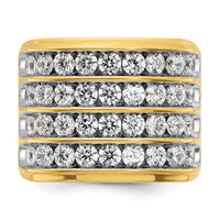 14k w/ White Rhodium 3 3/4 ct Lab Grown Dia VS/SI+ G+ 4 Row Men's Ring-B59389