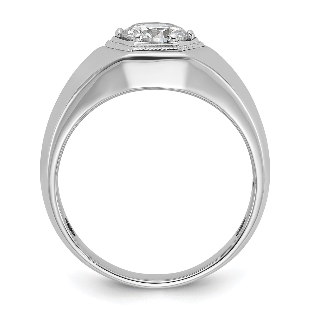 14k White Gold 1 ct Lab Grown Diamond VS/SI+ G+ Complete Men's Ring-B59390