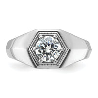 14k White Gold 1 ct Lab Grown Diamond VS/SI+ G+ Complete Men's Ring-B59390