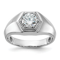 14k White Gold 1 ct Lab Grown Diamond VS/SI+ G+ Complete Men's Ring-B59390