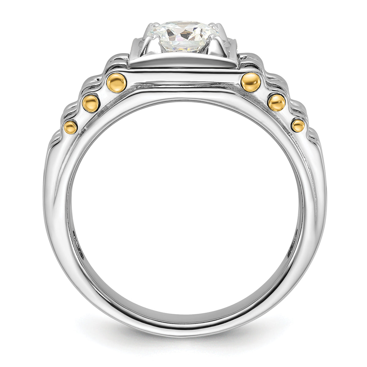 14k Two-tone 1 ct Lab Grown Dia VS/SI+ G+ Complete Men's Ring-B59392