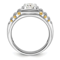 14k Two-tone 1 ct Lab Grown Dia VS/SI+ G+ Complete Men's Ring-B59392