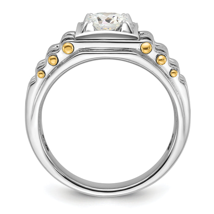 14k Two-tone 1 ct Lab Grown Dia VS/SI+ G+ Complete Men's Ring-B59392