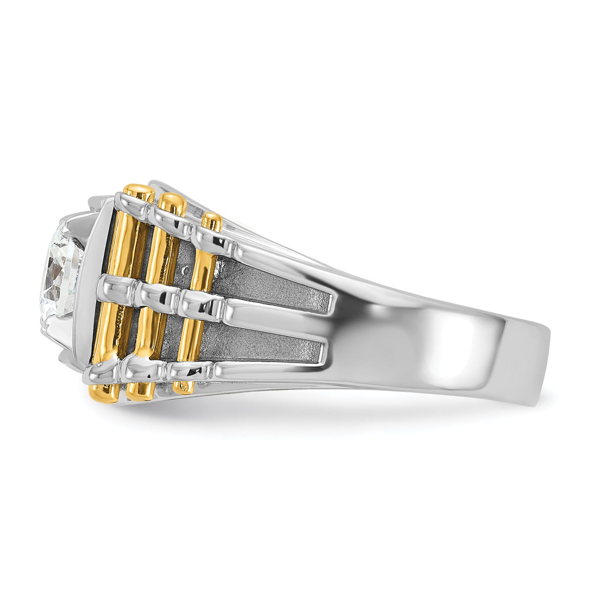 14k Two-tone 1 ct Lab Grown Dia VS/SI+ G+ Complete Men's Ring-B59392