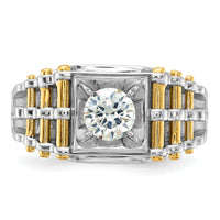14k Two-tone 1 ct Lab Grown Dia VS/SI+ G+ Complete Men's Ring-B59392