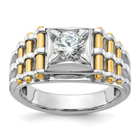 14k Two-tone 1 ct Lab Grown Dia VS/SI+ G+ Complete Men's Ring-B59392