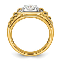 14k Two-Tone 1 carat Lab Grown Diamond VS/SI+ G+ Complete Men's Ring-B59393