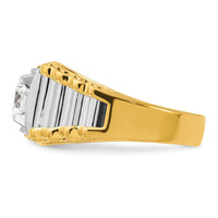 14k Two-Tone 1 carat Lab Grown Diamond VS/SI+ G+ Complete Men's Ring-B59393