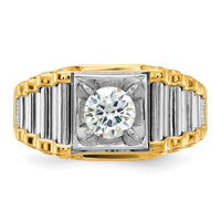 14k Two-Tone 1 carat Lab Grown Diamond VS/SI+ G+ Complete Men's Ring-B59393