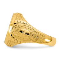 14k Two-Tone Engravable Round Signet ring-B59400