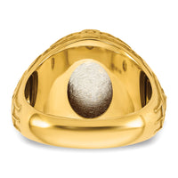 14k Two-Tone Engravable Round Signet ring-B59400