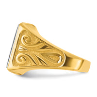 14k Two-Tone Engravable Square Signet ring-B59401