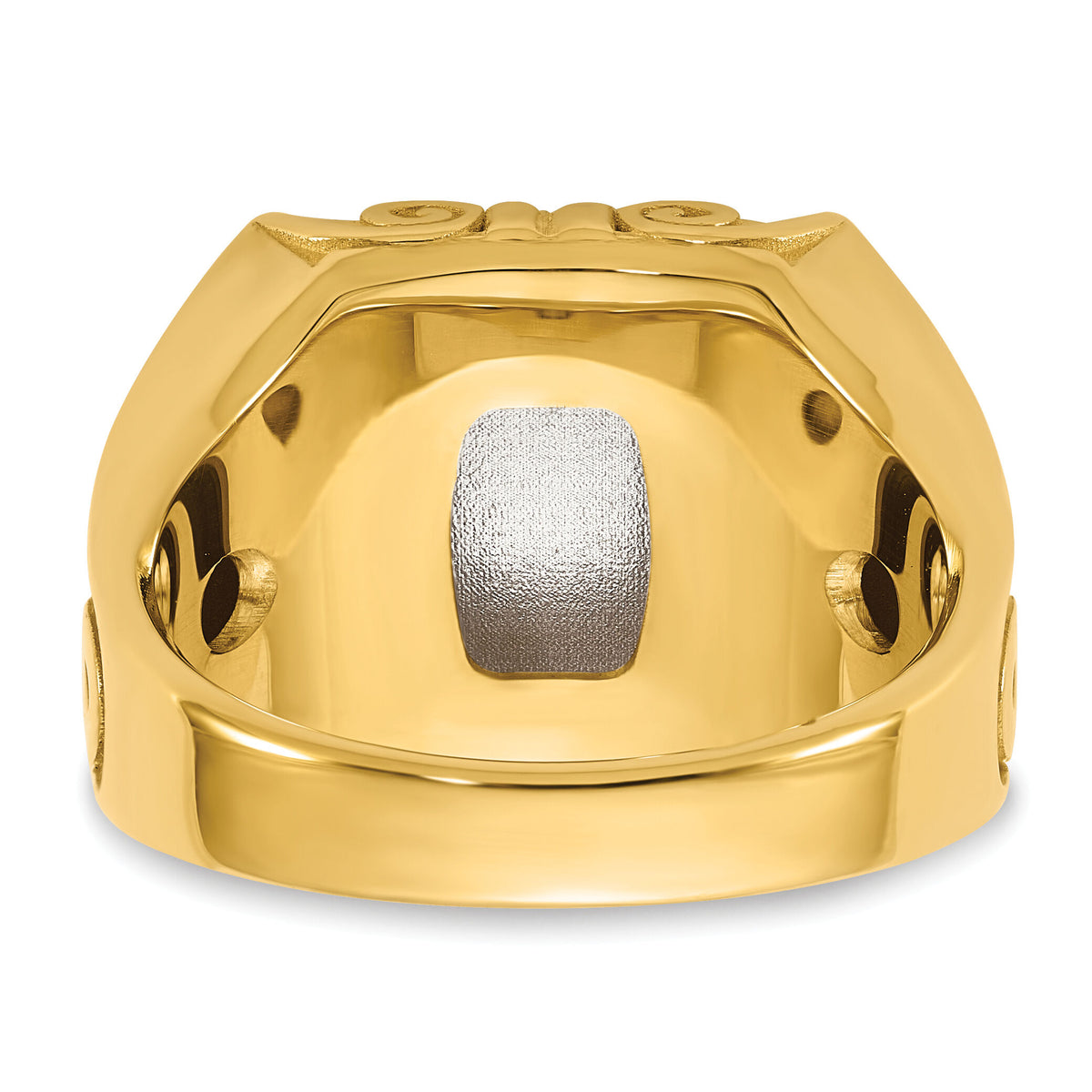 14k Two-Tone Engravable Square Signet ring-B59401