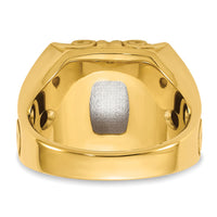 14k Two-Tone Engravable Square Signet ring-B59401