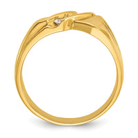 14k IBGoodman Men's Polished and Grooved 3-Stone Diamond Ring-B60613