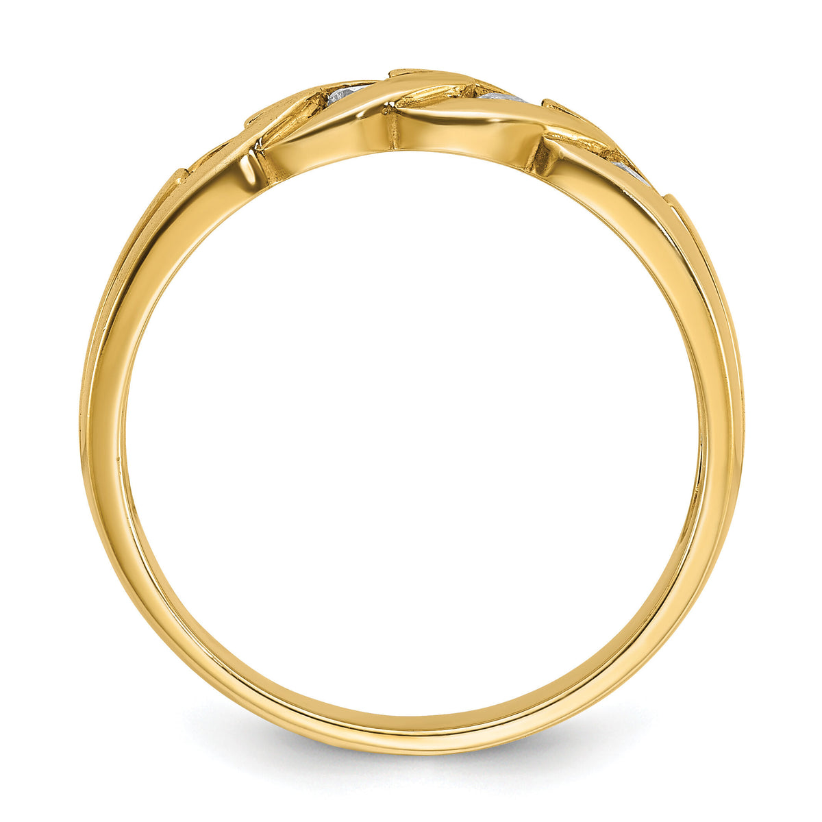 14k IBGoodman Men's Link Design Diamond Complete Ring-B60614