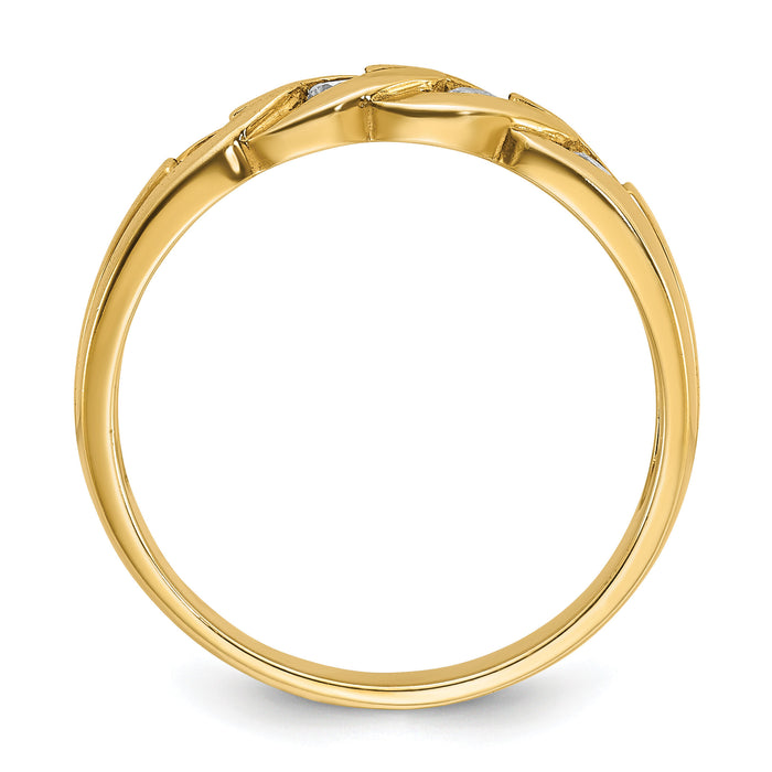 14k IBGoodman Men's Link Design Diamond Complete Ring-B60614