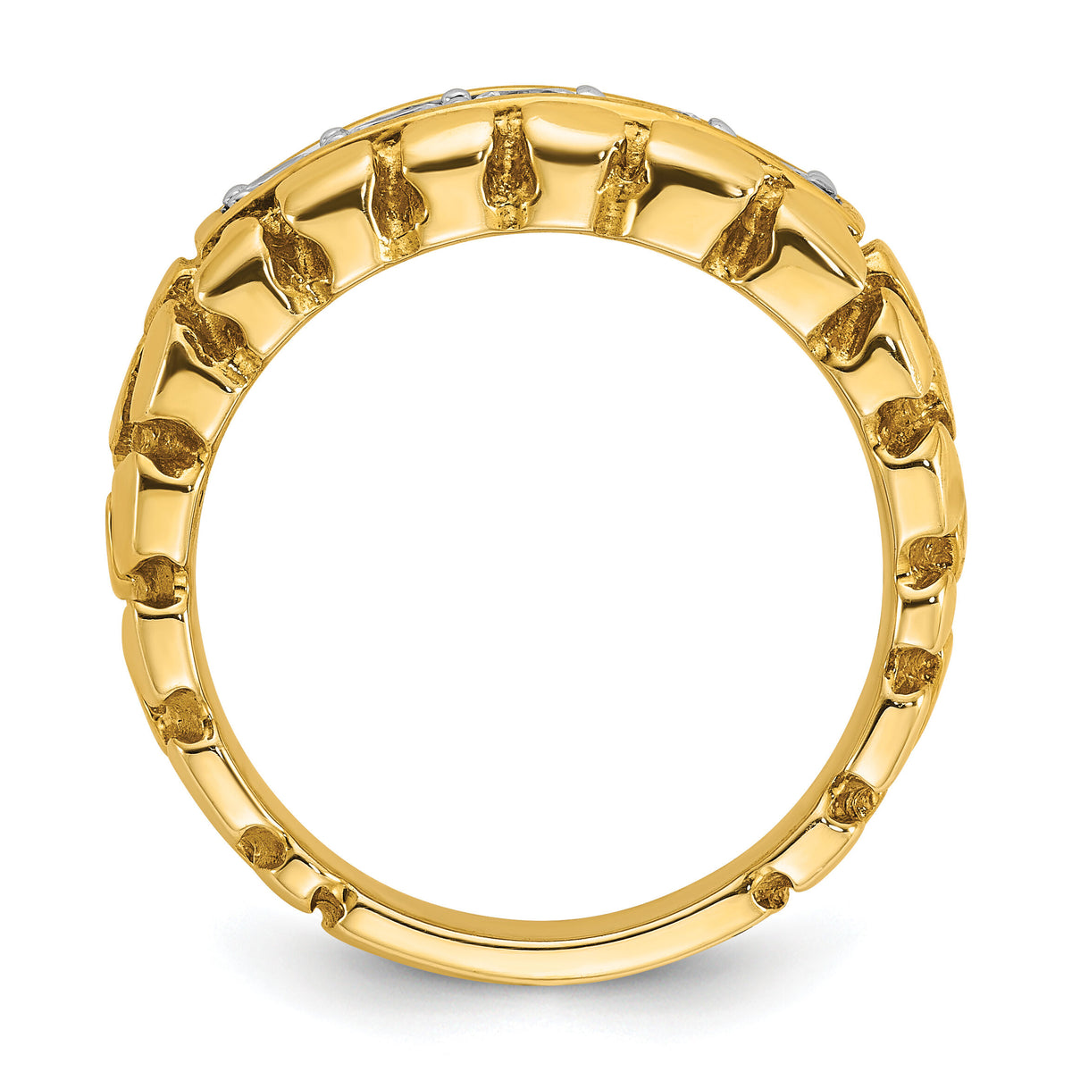 14k IBGoodman Men's Diamond Nugget Complete Ring-B60620