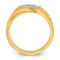 14k w/ White RH IBGoodman Men's Polished Curved Bypass Diamond Ring-B60669
