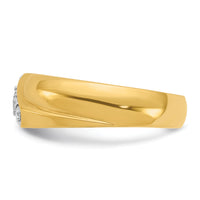 14k w/ White RH IBGoodman Men's Polished Curved Bypass Diamond Ring-B60669