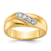 14k w/ White RH IBGoodman Men's Polished Curved Bypass Diamond Ring-B60669