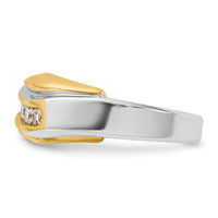 14ktt IBGoodman Men's Polished & Grooved Curved Bypass Diamond Ring-B63061