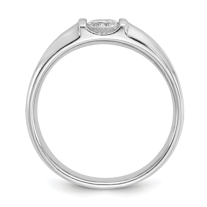 14k White Gold 1/2 ct Lab Grown Diamond VS/SI+ G+ Complete Men's Ring-B63072