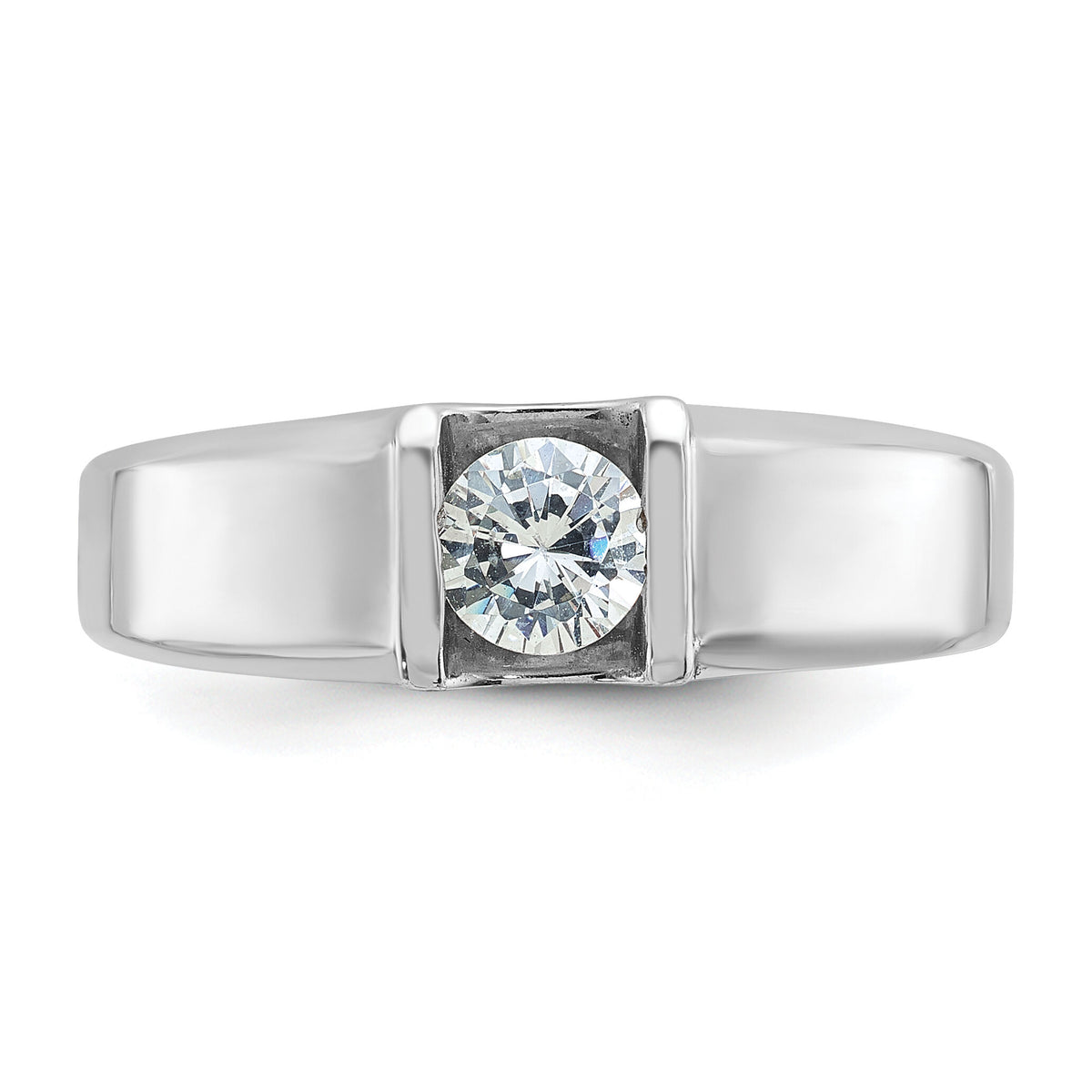 14k White Gold 1/2 ct Lab Grown Diamond VS/SI+ G+ Complete Men's Ring-B63072