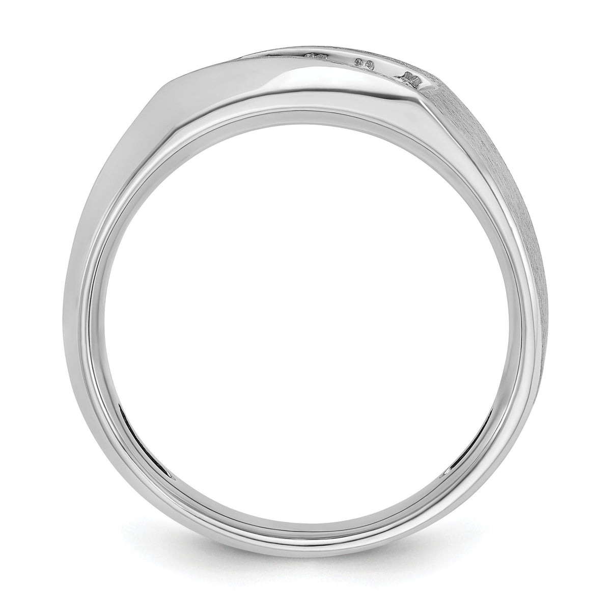 14k White Gold IBGoodman Men's Polished & Satin 5-Stone Diamond Ring-B63119