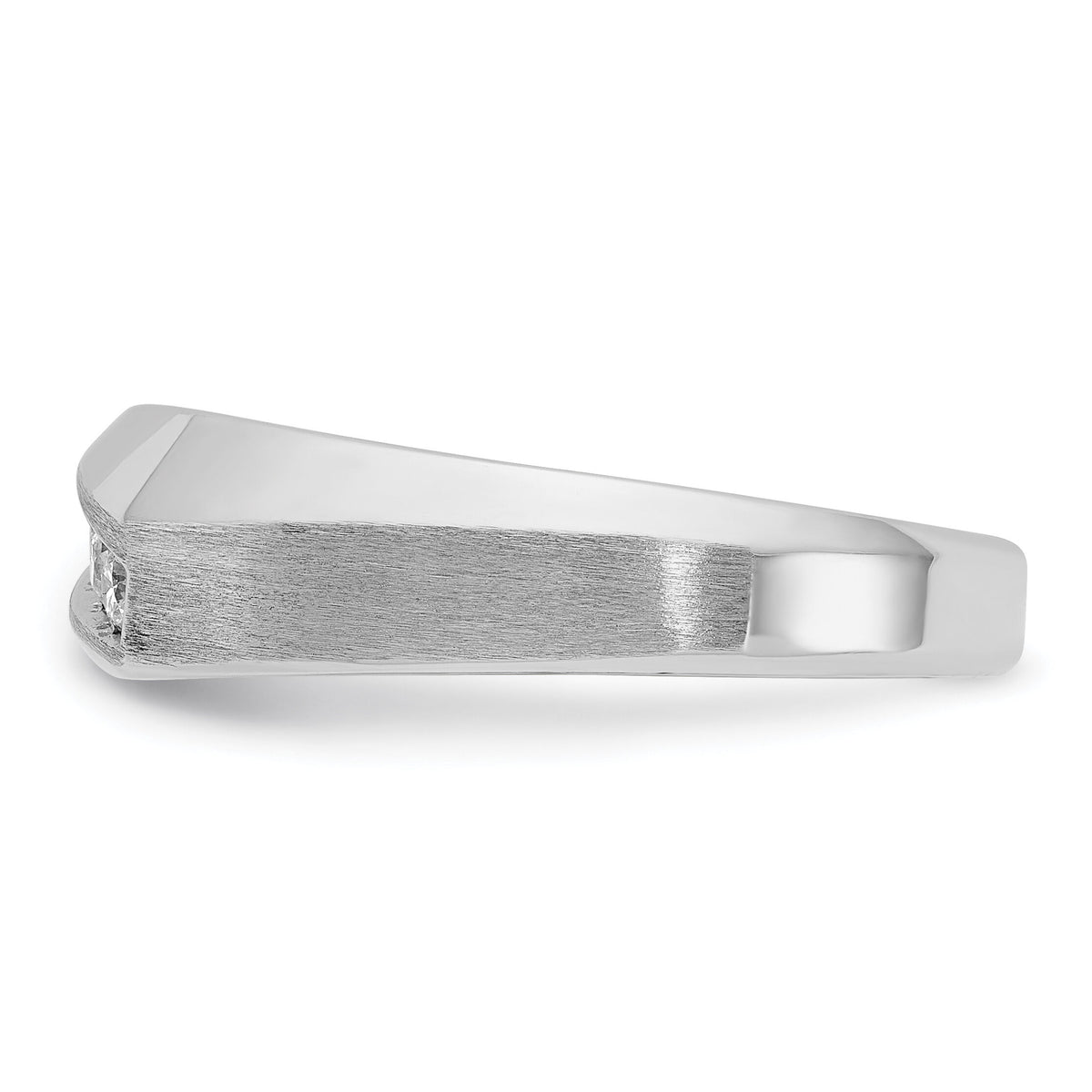 14k White Gold IBGoodman Men's Polished & Satin 5-Stone Diamond Ring-B63119