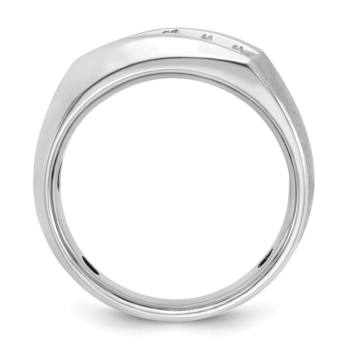 14k White Gold IBGoodman Men's Polished & Satin 5-Stone Diamond Ring-B63120