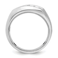 14k White Gold IBGoodman Men's Polished & Satin 5-Stone Diamond Ring-B63120