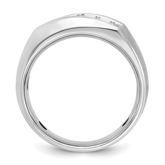 14k White Gold IBGoodman Men's Polished & Satin 5-Stone Diamond Ring-B63120