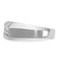 14k White Gold IBGoodman Men's Polished & Satin 5-Stone Diamond Ring-B63120