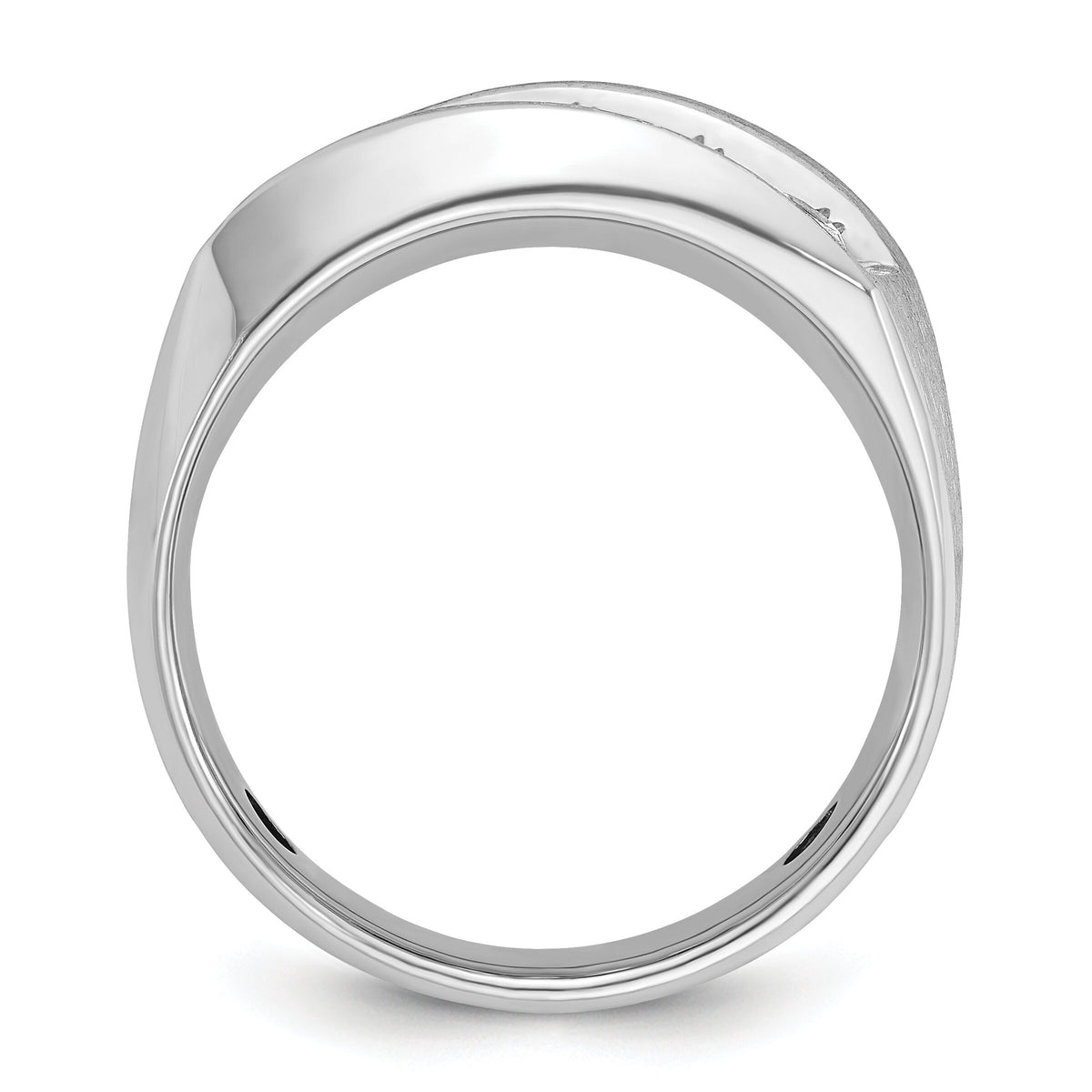 14k White Gold IBGoodman Men's Polished & Satin 5-Stone Diamond Ring-B63121