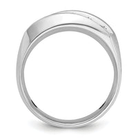 14k White Gold IBGoodman Men's Polished & Satin 5-Stone Diamond Ring-B63121