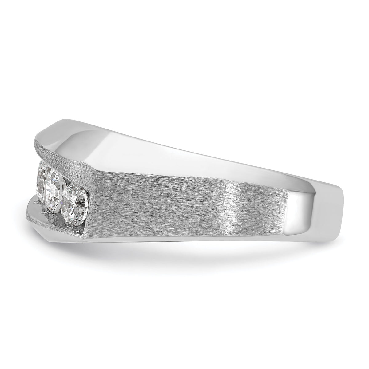 14k White Gold IBGoodman Men's Polished & Satin 5-Stone Diamond Ring-B63121