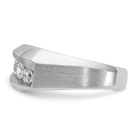 14k White Gold IBGoodman Men's Polished & Satin 5-Stone Diamond Ring-B63121