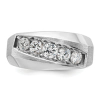 14k White Gold IBGoodman Men's Polished & Satin 5-Stone Diamond Ring-B63121