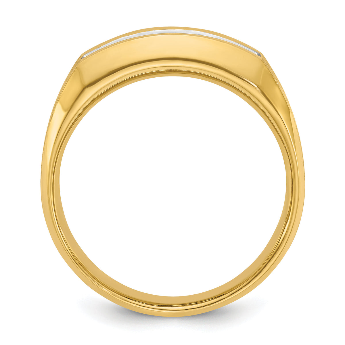 14k IBGoodman Men's Polished and Satin 5-Stone Diamond Ring-B63123