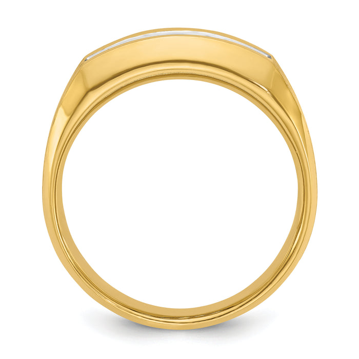 14k IBGoodman Men's Polished and Satin 5-Stone Diamond Ring-B63123