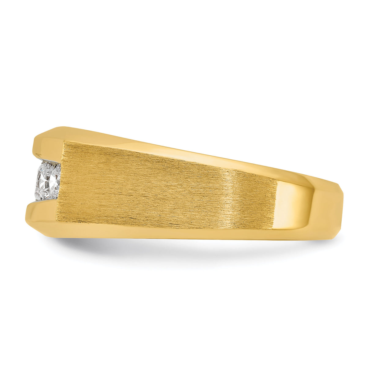 14k IBGoodman Men's Polished and Satin 5-Stone Diamond Ring-B63123