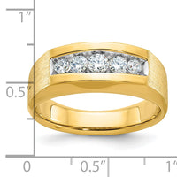 14k IBGoodman Men's Polished and Satin 5-Stone Diamond Ring-B63123