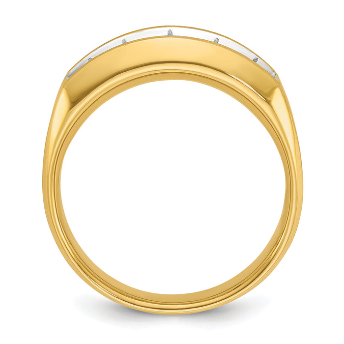 14k IBGoodman Men's Polished and Satin 5-Stone Diamond Ring-B63124