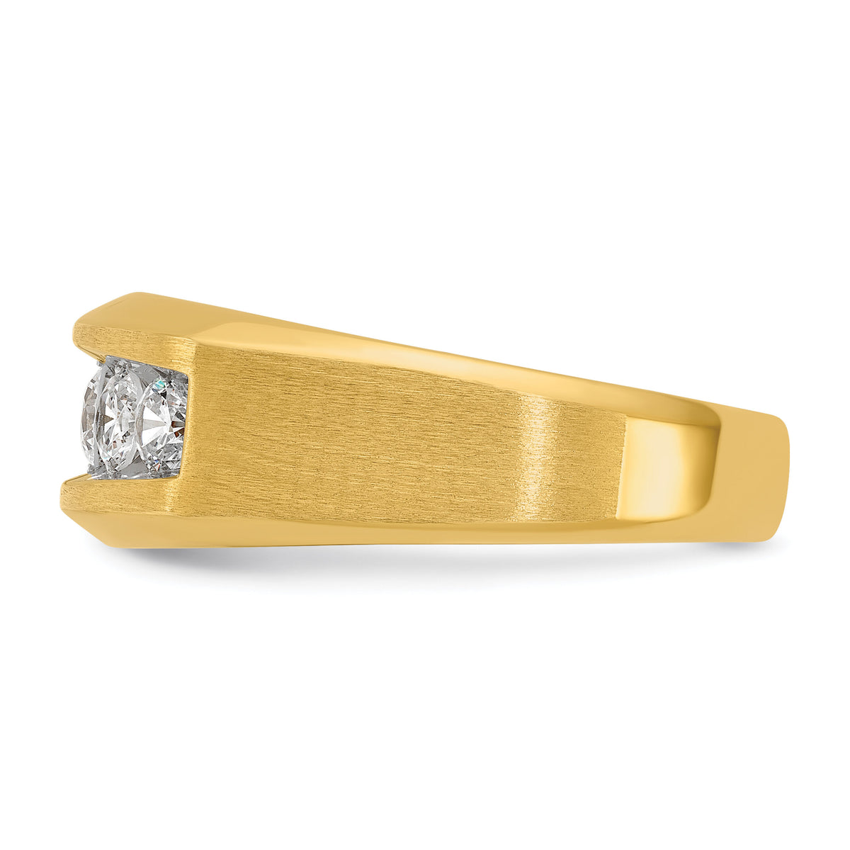 14k IBGoodman Men's Polished and Satin 5-Stone Diamond Ring-B63124