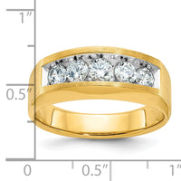 14k IBGoodman Men's Polished and Satin 5-Stone Diamond Ring-B63124