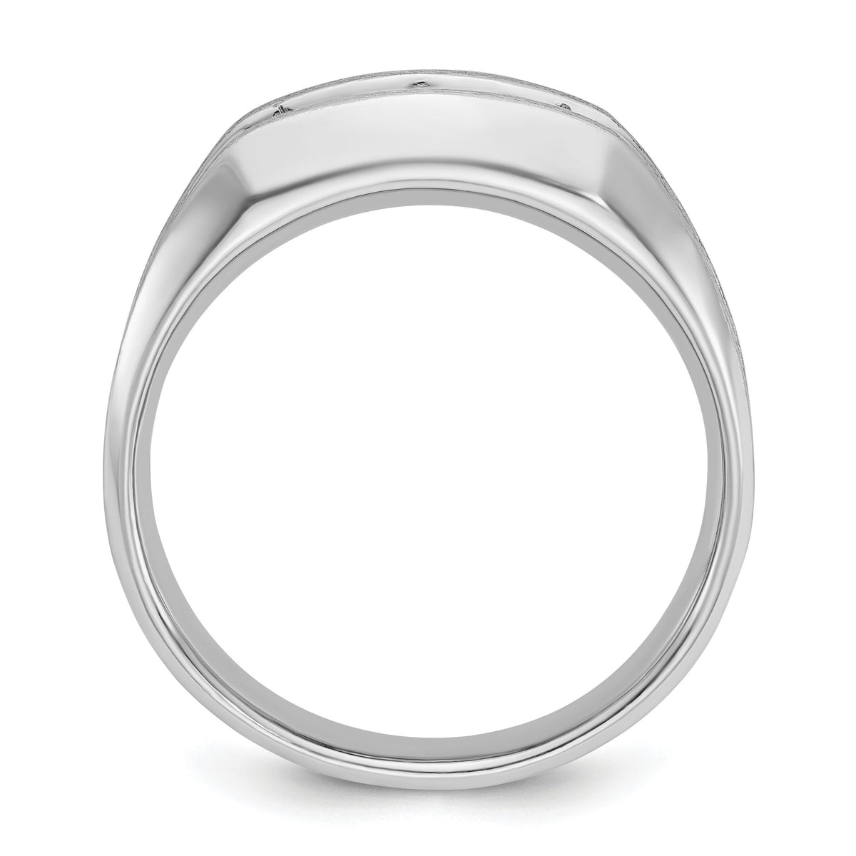 14k White Gold 1/2 ct Lab Grown Diamond VS/SI+ G+ 3 Stone Comp Men's Ring-B63167