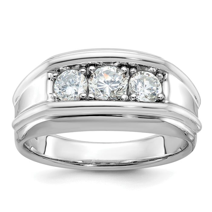 14k White Gold IBGoodman Men's Diamond Complete Ring-B63174-4WAA